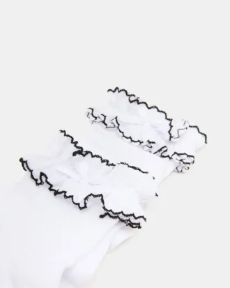 2-pak Ava Ruffle-strømper, hvide