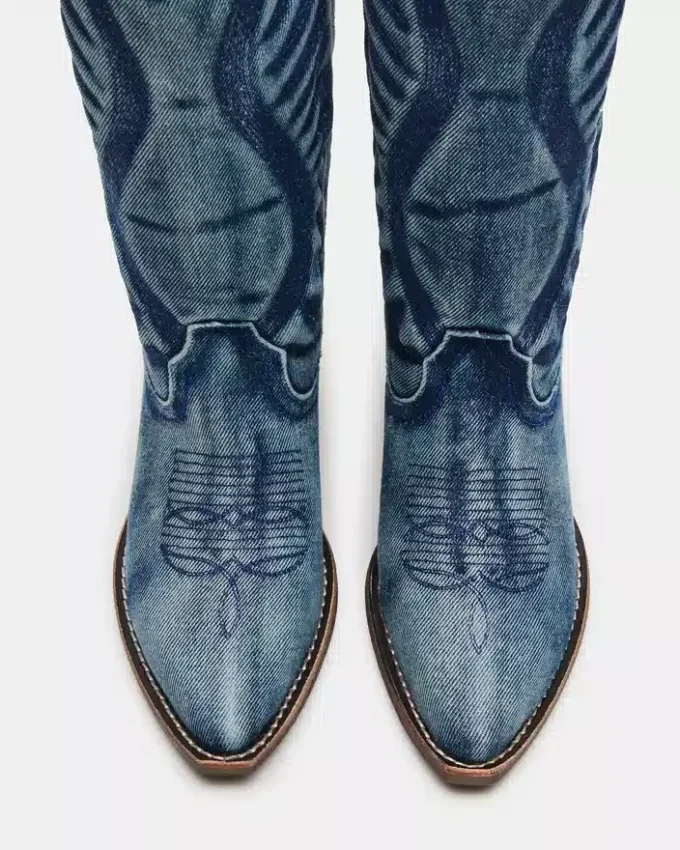 Albany Denim-stof med bred læg Albany Denim-stof med bred læg