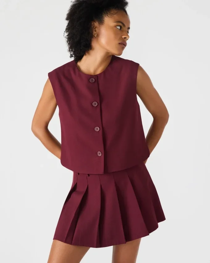 Alessa-top i vinrød