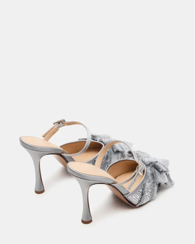 Baylin grå satin med rhinestones