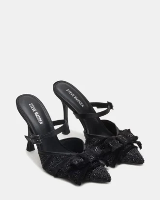 Baylin sort satin med rhinestones