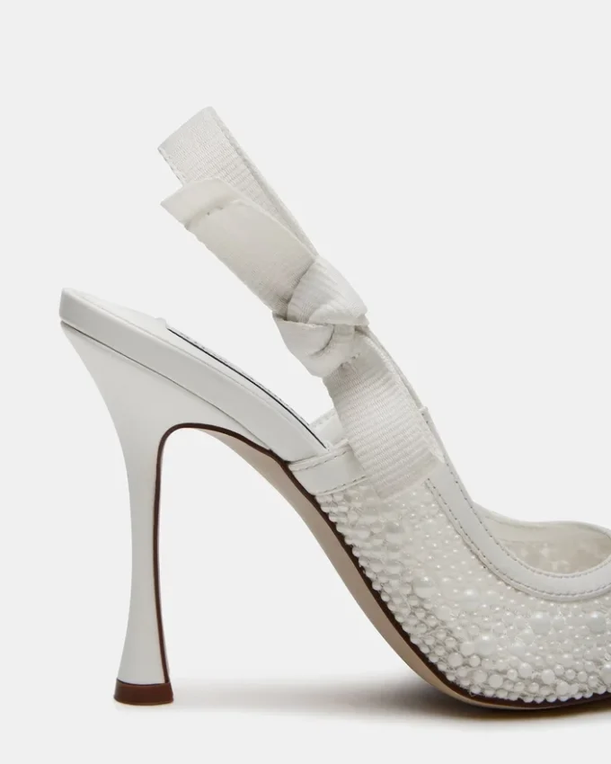 Bri hvid blonder med perler