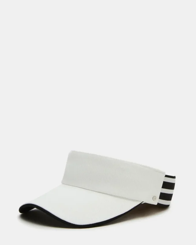 Broderet visir, hvid