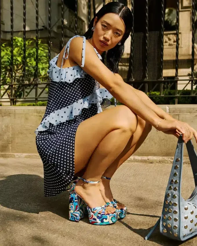 Adalina minikjole i vintage navy