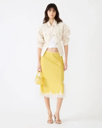 Cinthia-nederdel i gylden lime