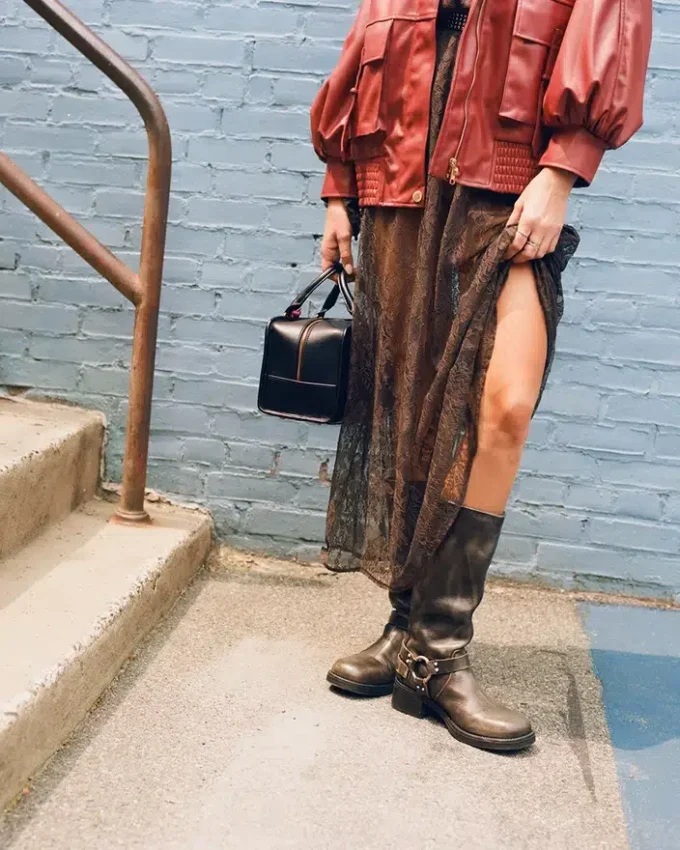 Gisela-nederdel i mørk espresso