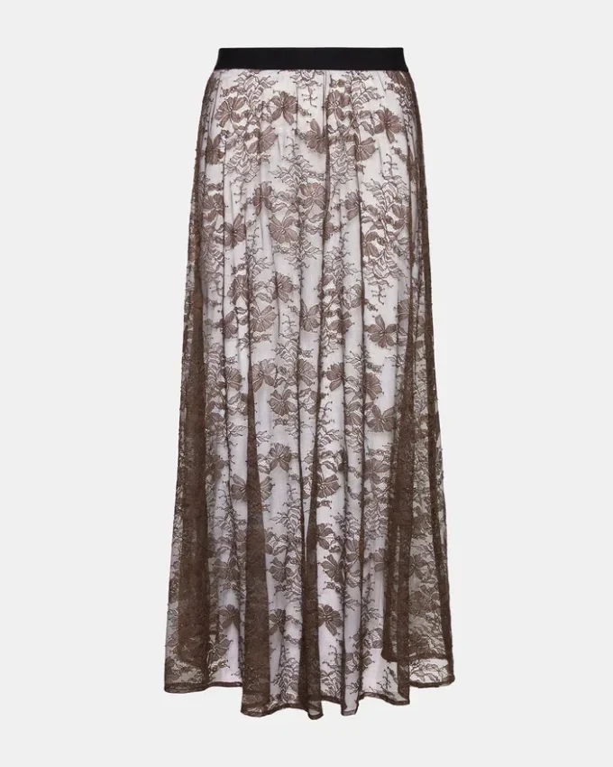 Gisela-nederdel i mørk espresso