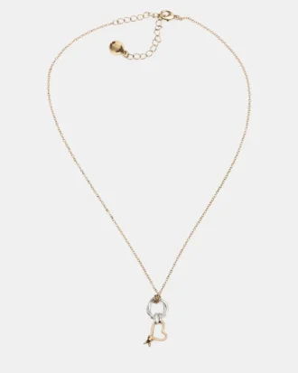 Halskæde med tofarvet hjertevedhæng Halskæde med tofarvet hjertevedhæng