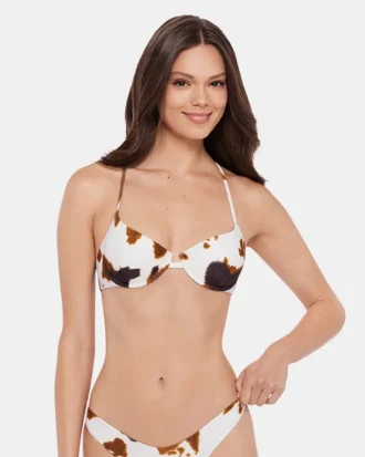 Hideout bikini-top med ko-print