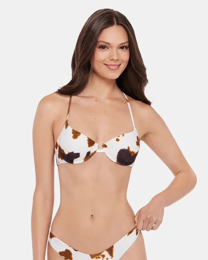 Hideout bikini-top med ko-print