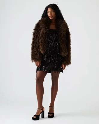 Inaya-frakke i mørk espresso