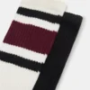 Ivy 2-pak stribede athleisure-strømper i kirsebær Ivy 2-pak stribede athleisure-strømper i kirsebær