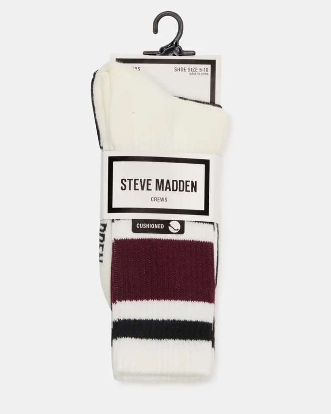 Ivy 2-pak stribede athleisure-strømper i kirsebær Ivy 2-pak stribede athleisure-strømper i kirsebær