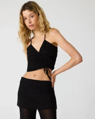 Judee strikbluse, sort