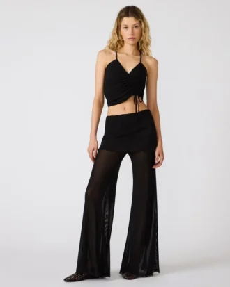 Judee strikbluse, sort