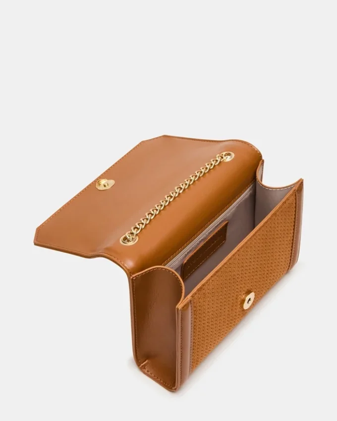 Larisa vævet taske i tobaksfarve