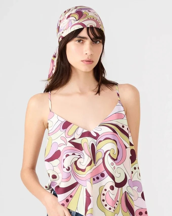 Lavendelprintet tørklæde