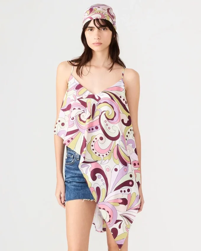 Lavendelprintet tørklæde