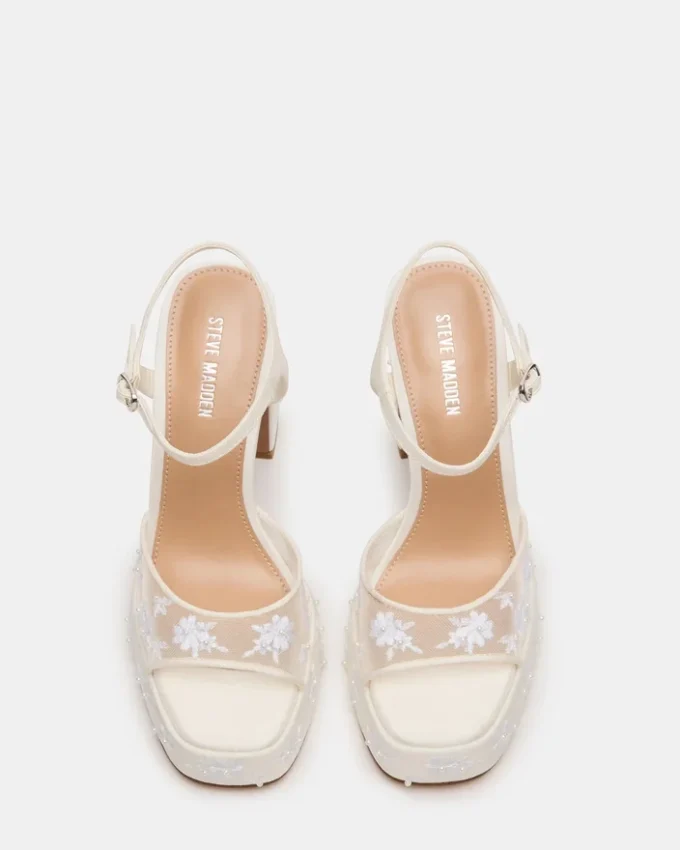 Liandra Embellished White Mesh