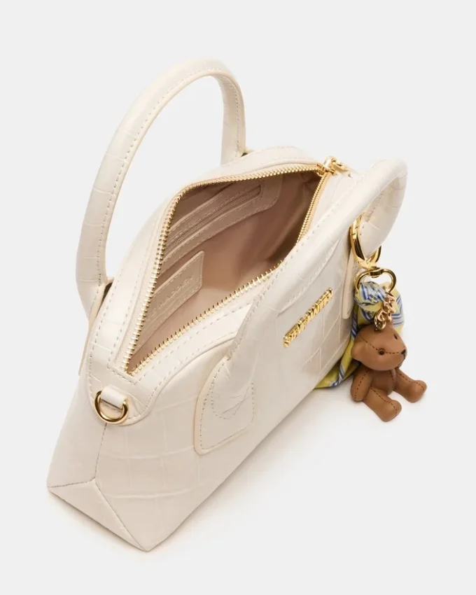 Melodie-taske i benfarvet krokodilleskind