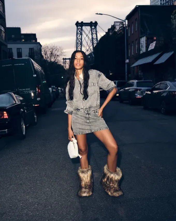 Abaco denimnederdel, lysegrå