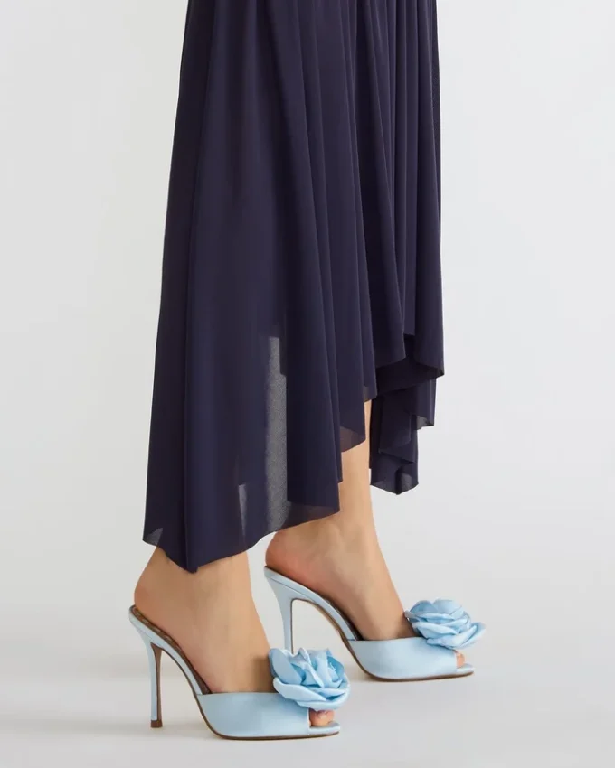 Priya Flower Blue Satin Priya Flower Blue Satin