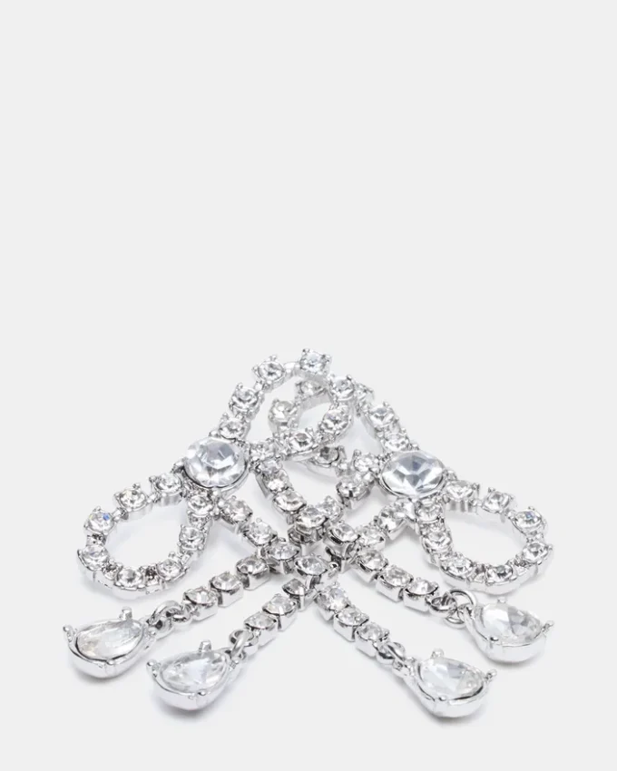 Rhinestone-øreringe med sløjfe i sølv Rhinestone-øreringe med sløjfe i sølv