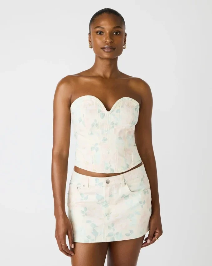 Roselia korsettop i ferskenbeige