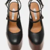 Scotlyn Stacked Black Leather