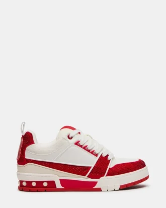 Skater Rød/Hvid Rhinestones