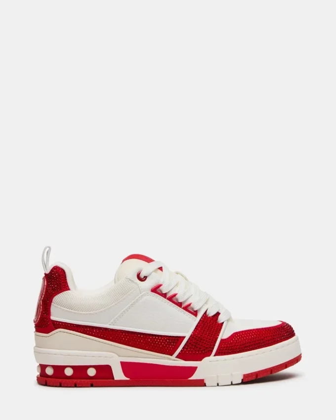 Skater Rød/Hvid Rhinestones