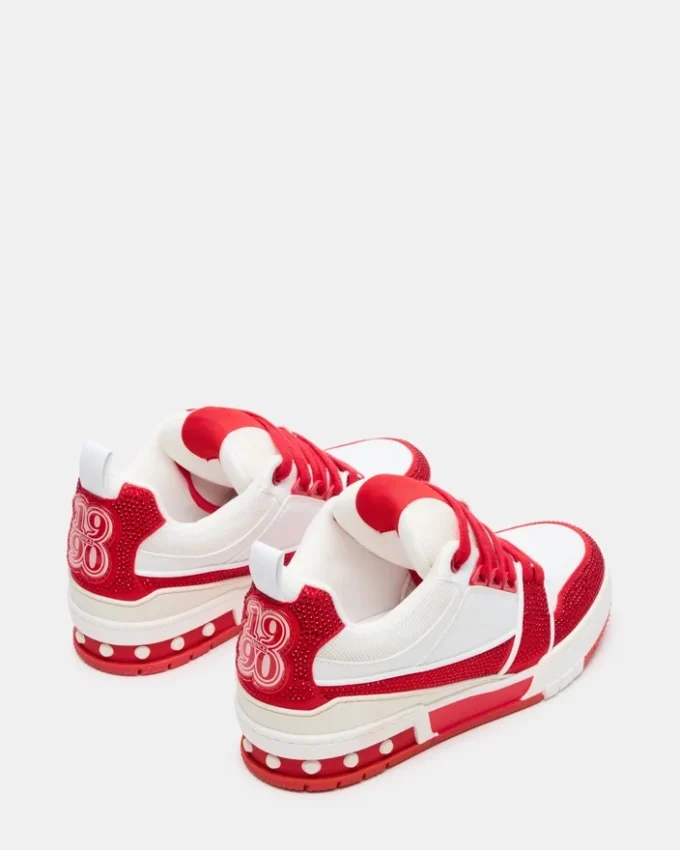 Skater Rød/Hvid Rhinestones
