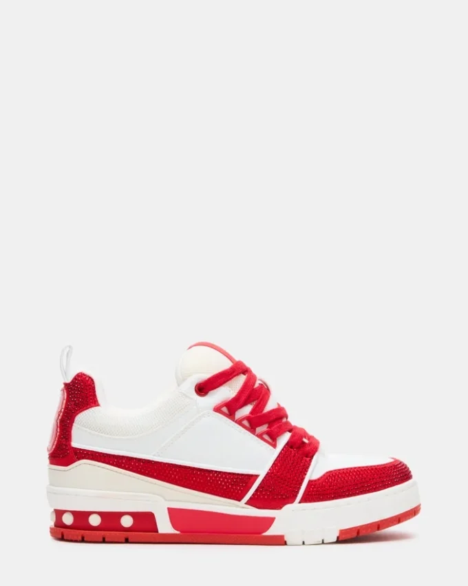 Skater Rød/Hvid Rhinestones