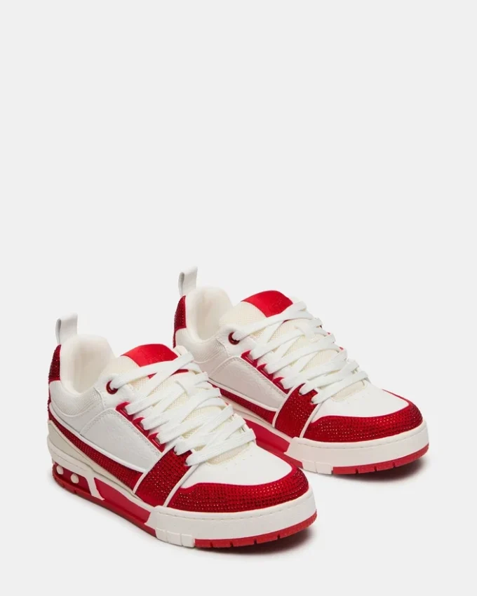 Skater Rød/Hvid Rhinestones
