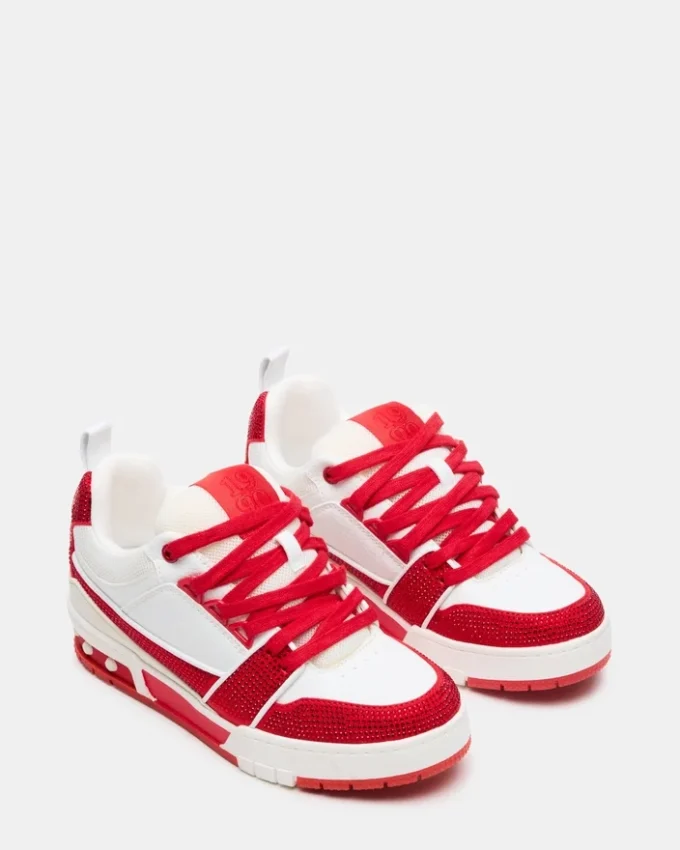 Skater Rød/Hvid Rhinestones