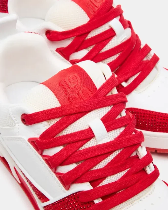 Skater Rød/Hvid Rhinestones