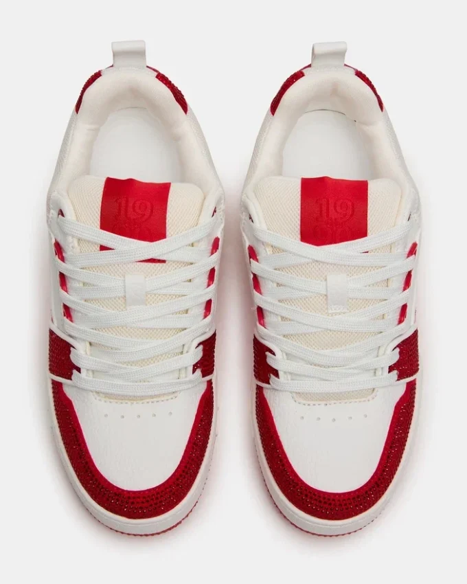 Skater Rød/Hvid Rhinestones