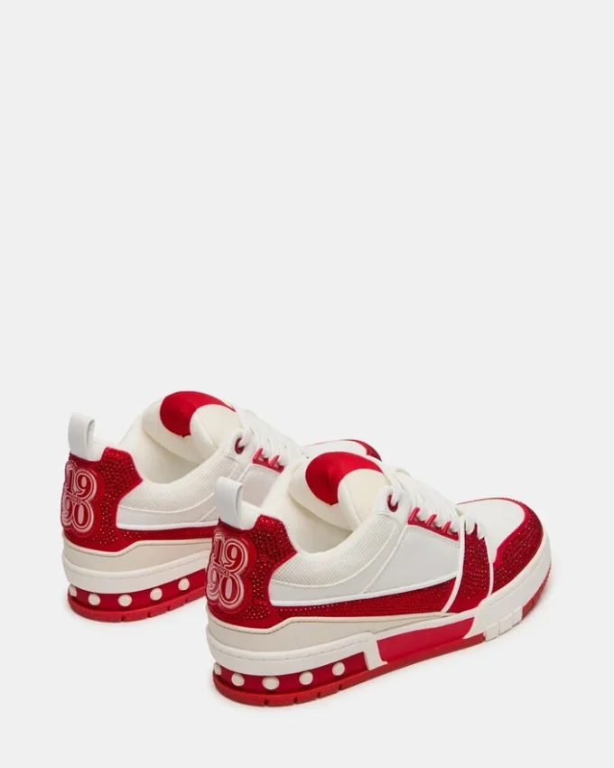 Skater Rød/Hvid Rhinestones