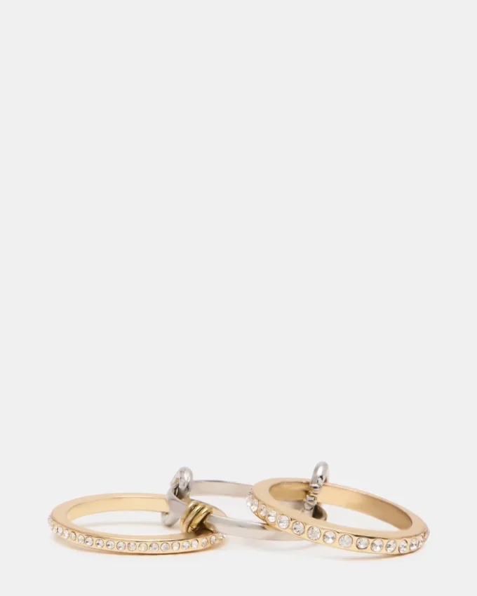 Stacked Rhinestone Ring Gold Multi Stacked Rhinestone Ring Gold Multi