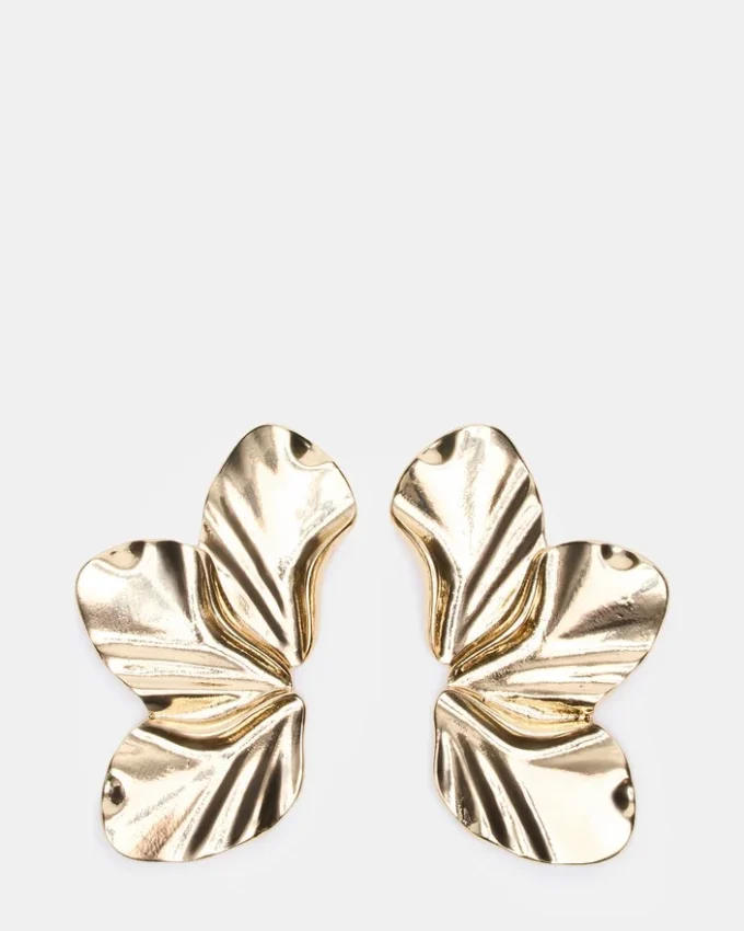 Store blomsterøreringe i guld