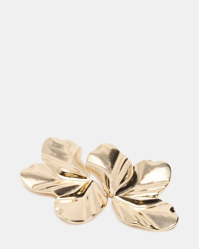 Store blomsterøreringe i guld