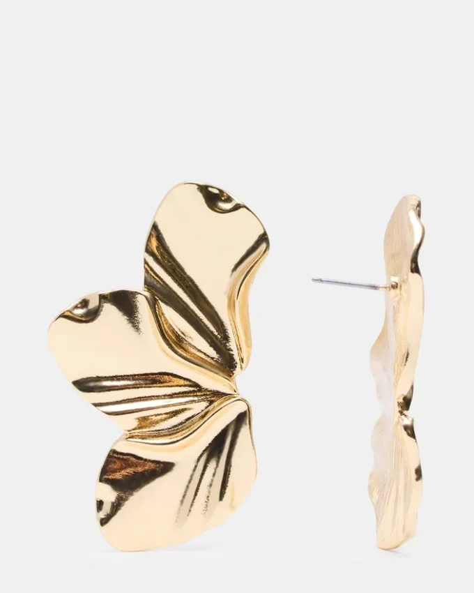 Store blomsterøreringe i guld