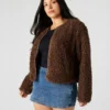Teddy-jakke, brun