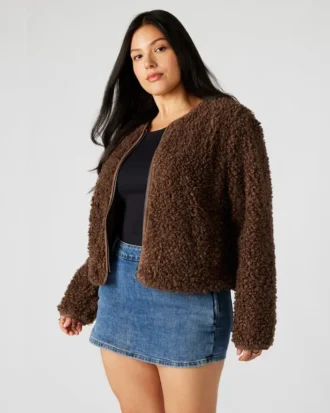 Teddy-jakke, brun