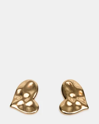 Teksturerede hjerteøreringe i guld