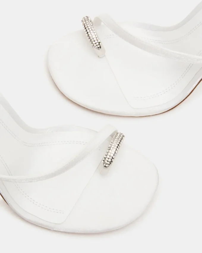 Tia Rhinestones hvid satin