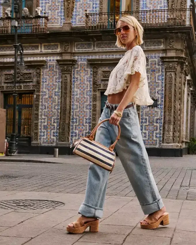 Trippy Cognac Raffia