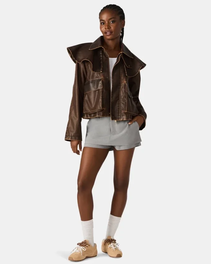 Varvara-jakke i chokoladefarve