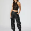 Vegan Leather Duo Pant Black
