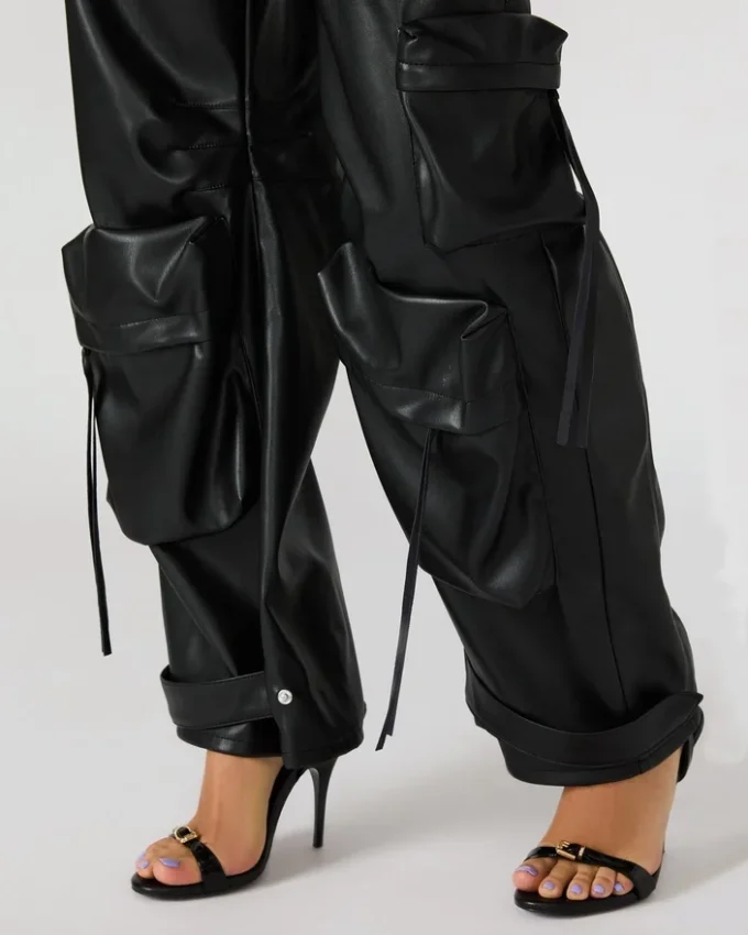 Vegan Leather Duo Pant Black